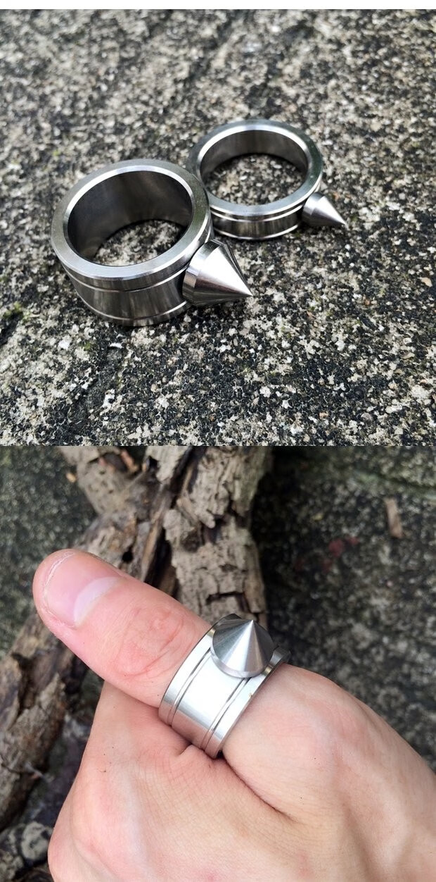 防身戒指无磁304不锈钢戒指防卫指男女自卫防狼指环破窗户外edc工具