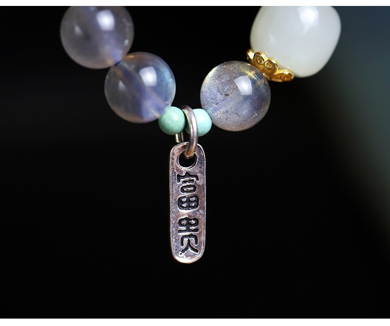 父亲节礼物保价618月石缘斯里兰卡月光石手串灰日光石