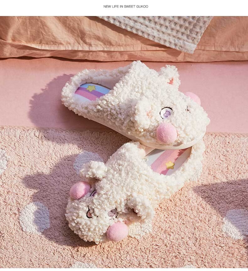 gukoo果壳女拖鞋女室内拖鞋家用居家拖鞋防滑拖鞋家居拖鞋少女心彩虹