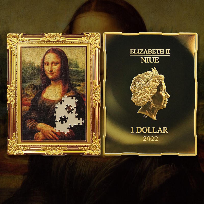 晗樊藏品预售2022纽埃发行达芬奇蒙娜丽莎纪念币