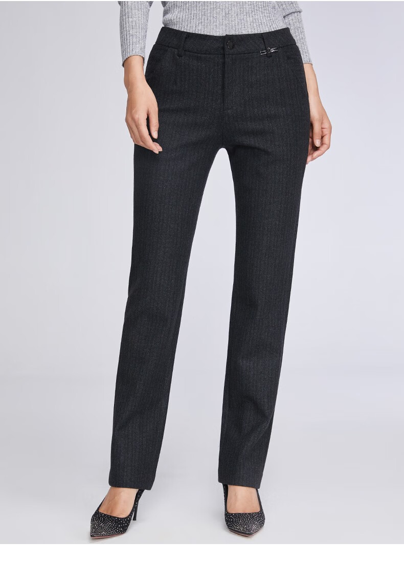 百斯盾bestn2021秋季女下装长裤休闲裤十分小直筒裤针织休闲裤10分