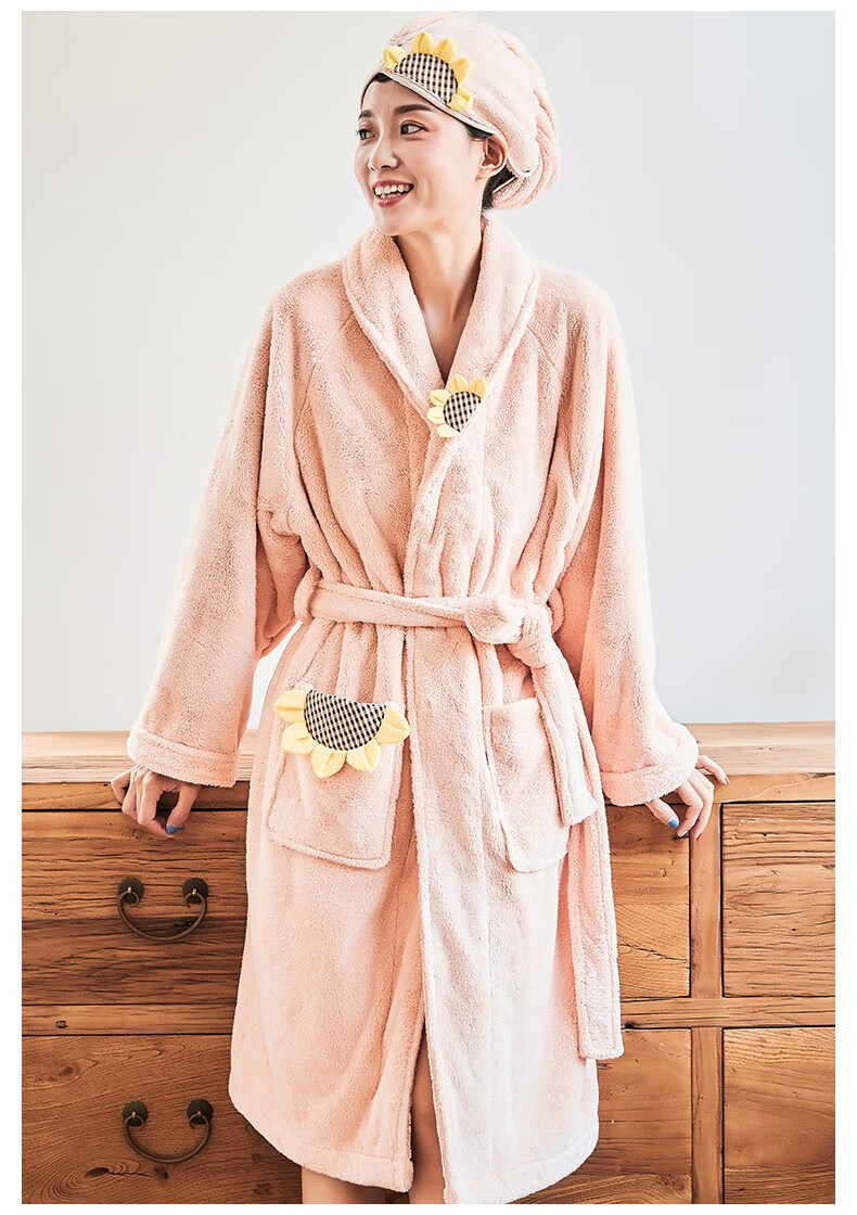 毛巾浴衣五星级酒店加厚情侣浴袍浴巾华夫格浴袍小雏菊小码适合身高