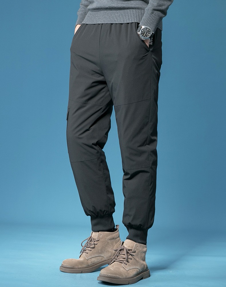 官方冬季羽绒裤男加厚保暖裤收脚防风宽松工装束脚裤松紧腰运动鸭绒裤