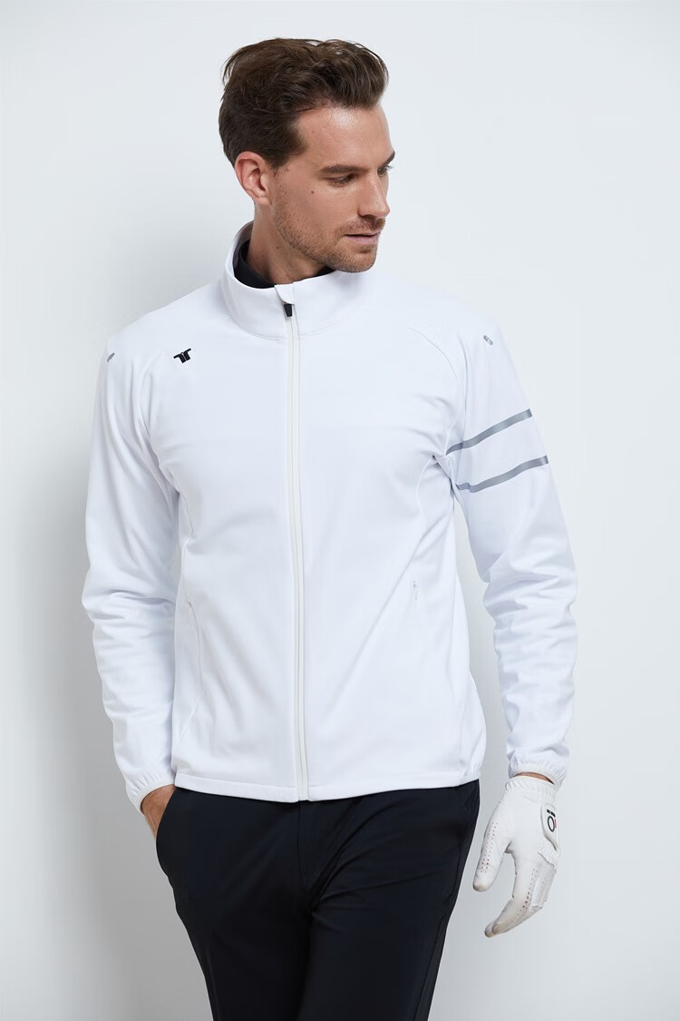 纪治迪哲品牌轻奢高尔夫服装男装秋冬新款磨绒加绒保暖golf球衣短款