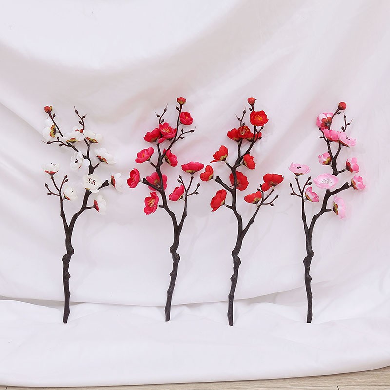 仿真梅花枝腊梅发泡干支中式婚庆居家装饰场景布置假梅花发泡梅花90cm