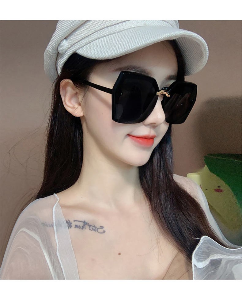 皓顿hautton太阳镜女时尚复古偏光驾驶镜大框防强光眼镜潮墨镜女黑框