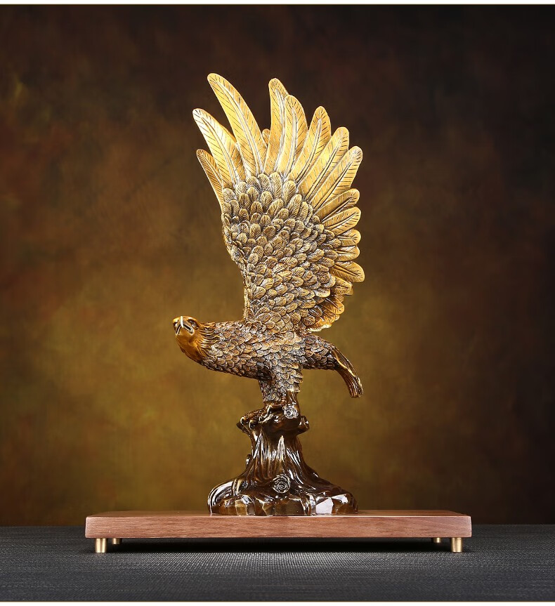 卓正大展宏图铜老鹰摆件雄鹰展翅客厅办公室桌高档装饰乔迁开业送礼品