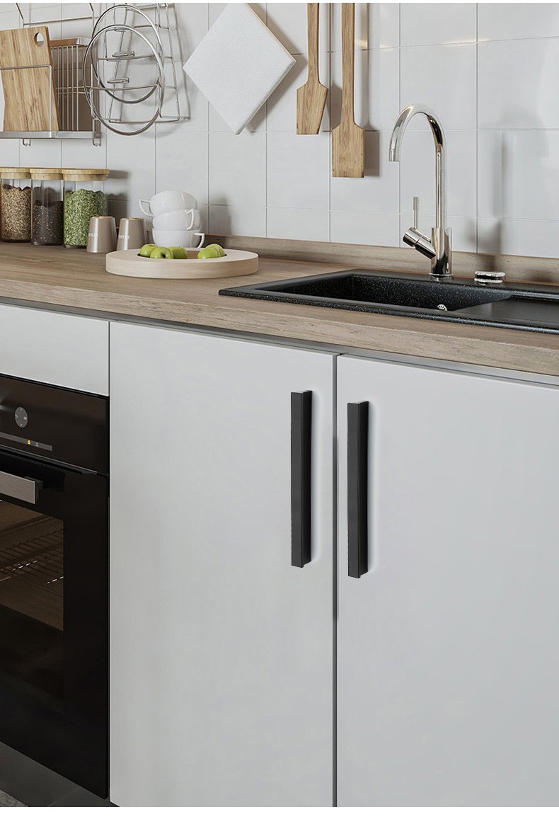 佳度圆t长拉手黑色衣柜门现代简约轻奢长条橱柜抽屉柜子把手1918黑色