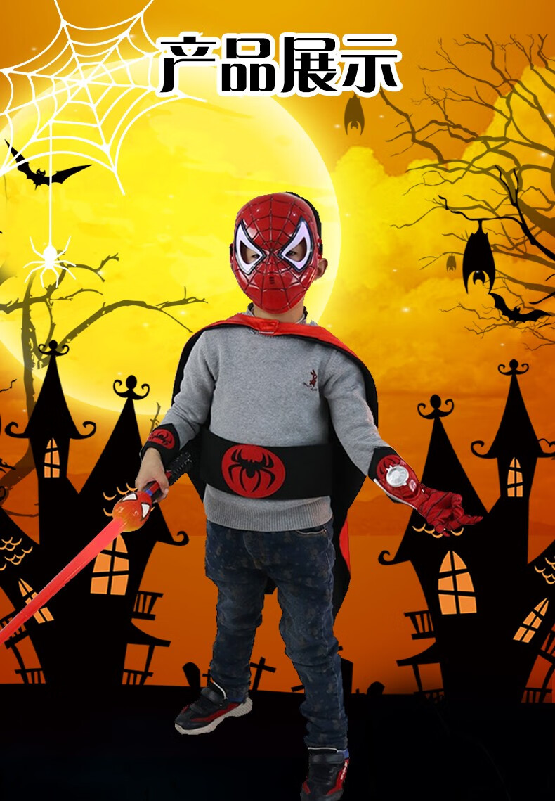 10038264168194商品名称:圣诞节服装儿童美国队长蜘蛛侠披风装饰儿童
