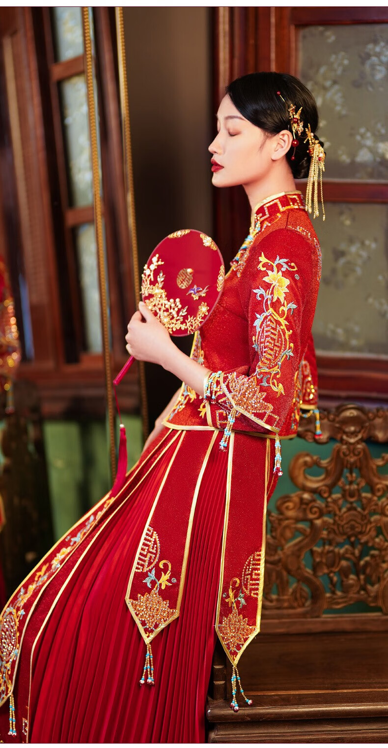 cocl轻奢女装2022年新款春夏秀禾服女龙凤褂新娘中式婚纱礼服结婚敬酒