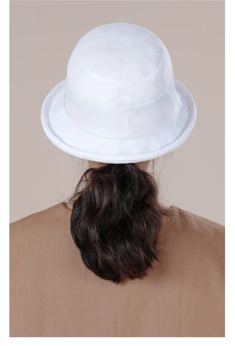 新款出游度假防晒太阳帽棉简约渔夫帽户外度假遮阳帽藕色575cm可调节