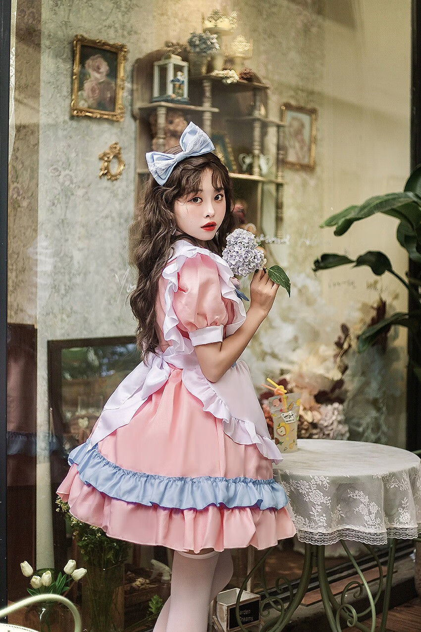 情趣内衣性感睡衣大码女仆装萌新大蝴蝶结洛丽塔连衣裙女装粉蓝可爱裙