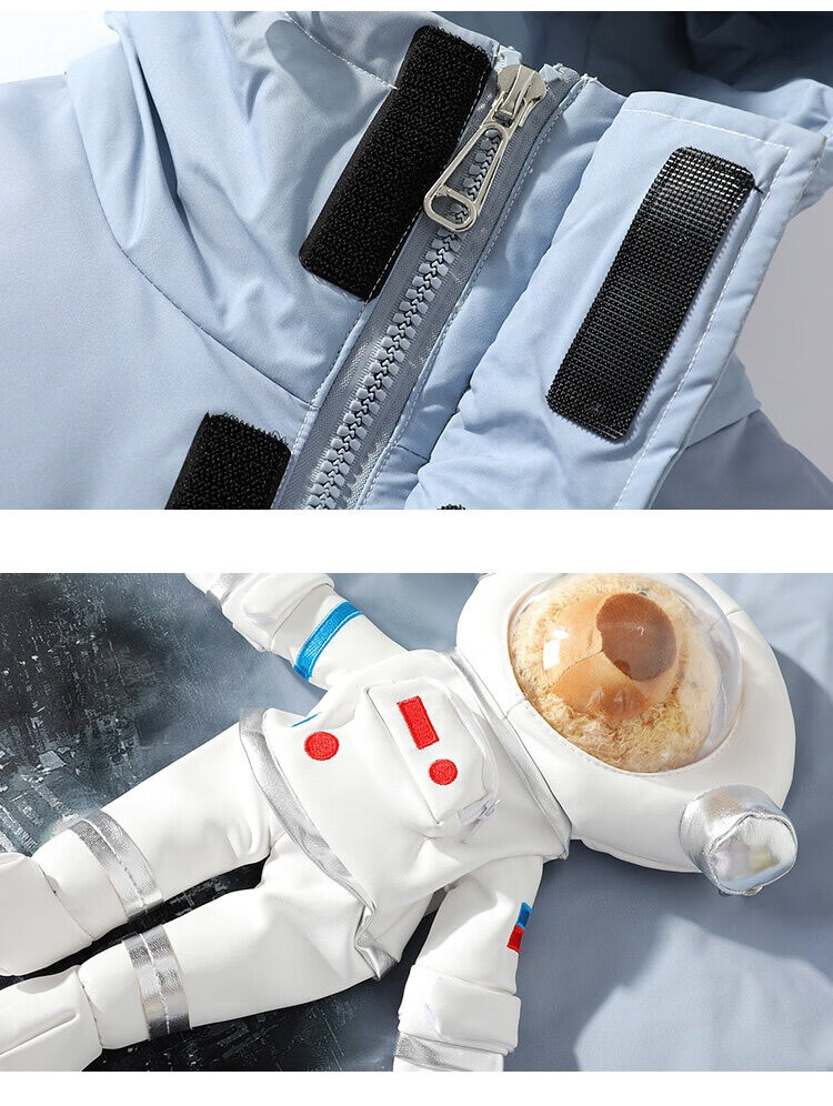 nasa官网潮牌联名羽绒服男外套冬季宇航员太空小熊潮流中长款羽绒服