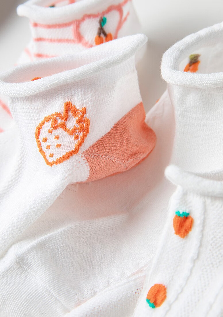 何小曼袜子女春夏季短袜女薄款浅口船袜女可爱粉色系低帮ins风女袜5双