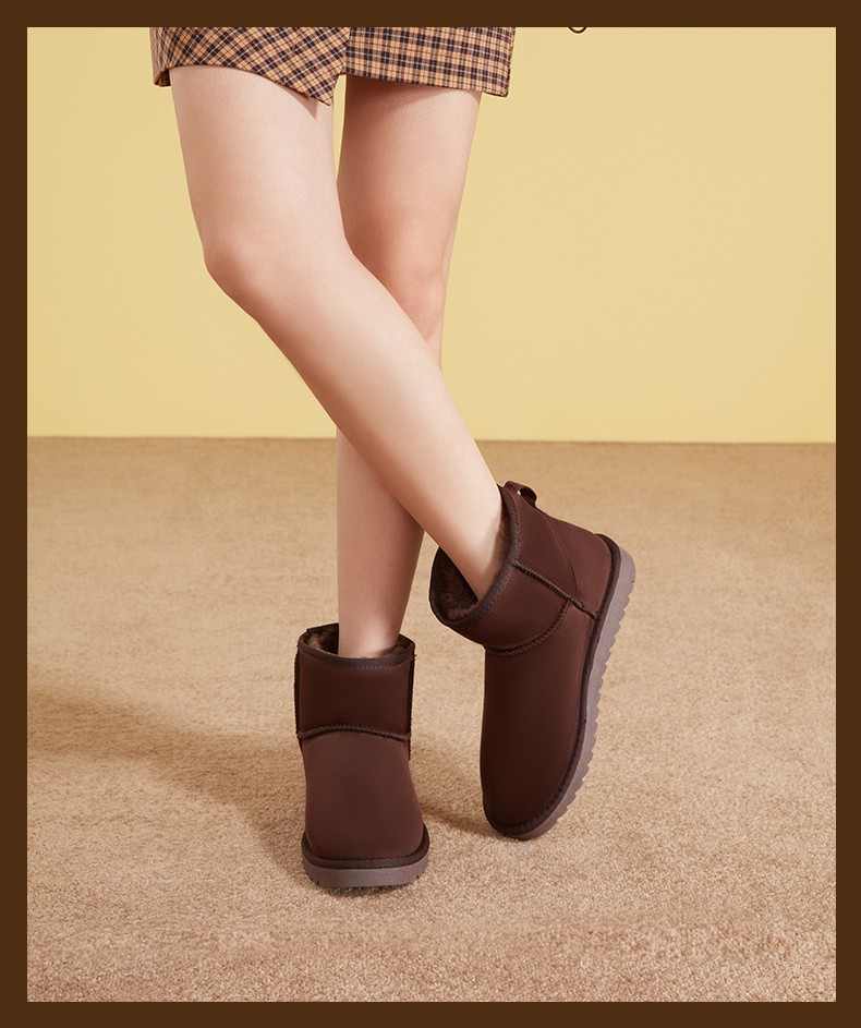 热风雪地靴女2021年冬季新款时尚加绒保暖棉靴百搭面包鞋女09灰色36正