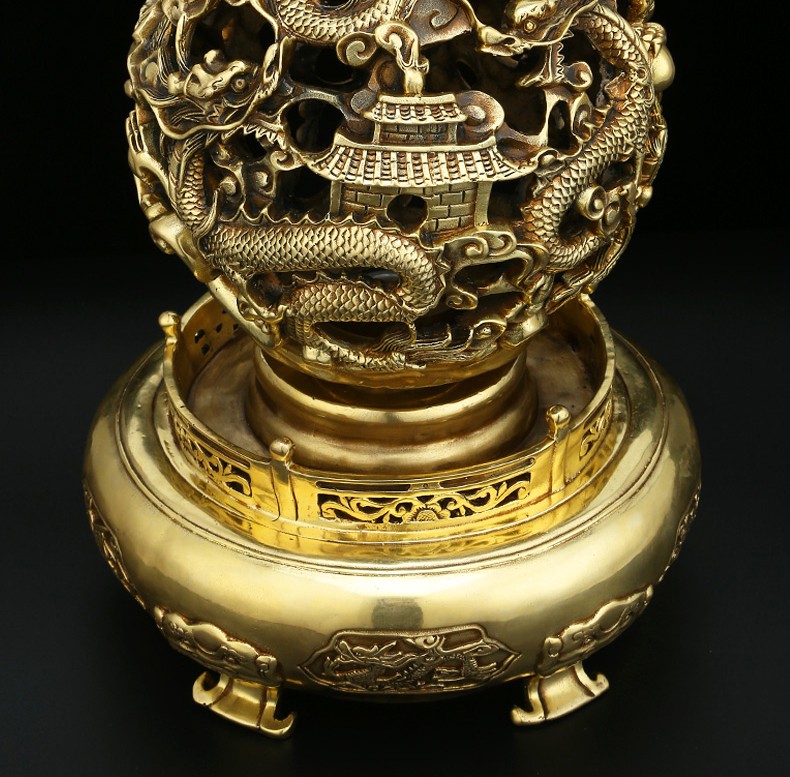 康聚如全铜九转乾坤鼎摆件九龙戏珠鼎客厅家居办公室工艺品开业礼品