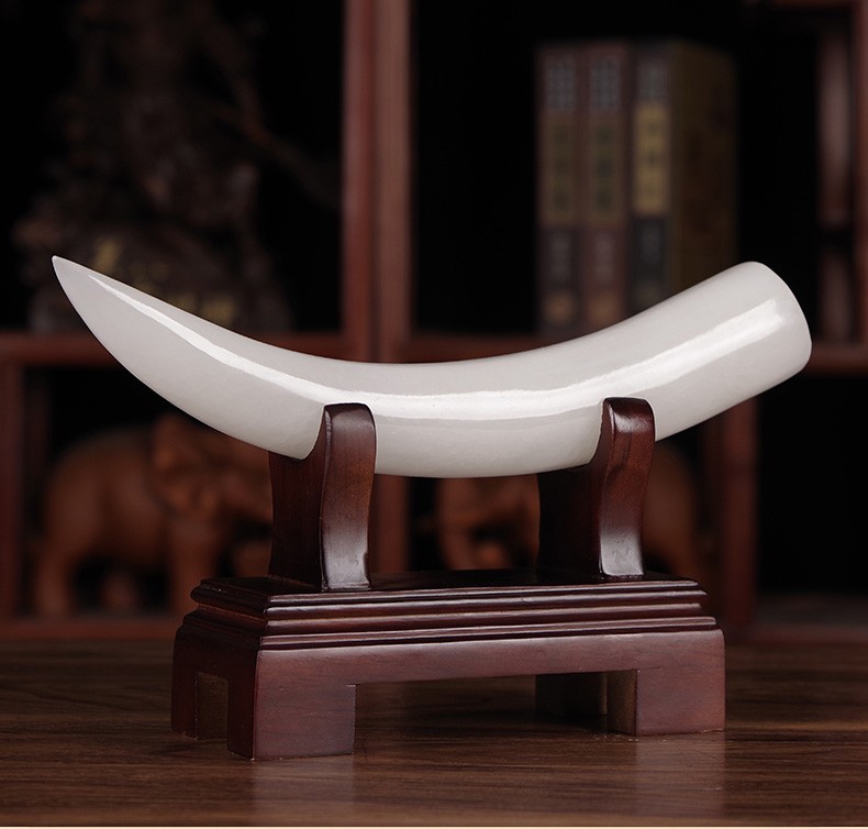 信天游玉石象牙摆件新中式老板办公室装饰家居客厅玄关酒柜摆件品搬家