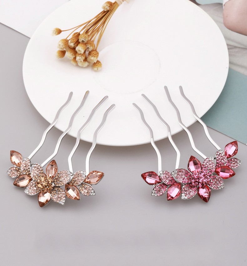 法蝶莎fadiesha品牌梳插梳铁齿水钻发卡妈妈款优雅盘发女头饰夹子发夹