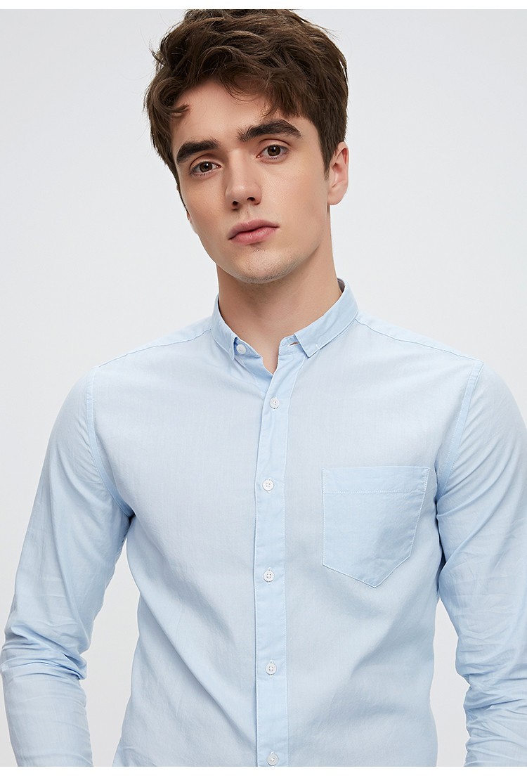 ellehomme纯色男衬衫牛津蓝牛津蓝39