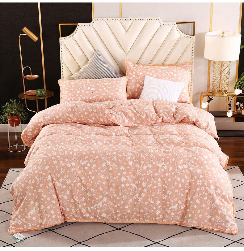 小绵羊轻氧纱四件套田园小清新小碎花纯棉全棉床上用品床单2m被套轻氧