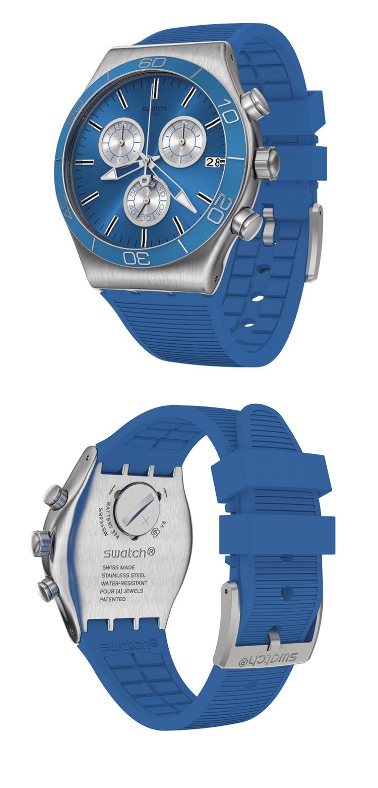 斯沃琪(swatch)瑞士手表 金属系列 银色时光 学生潮流 石英表 yvs486