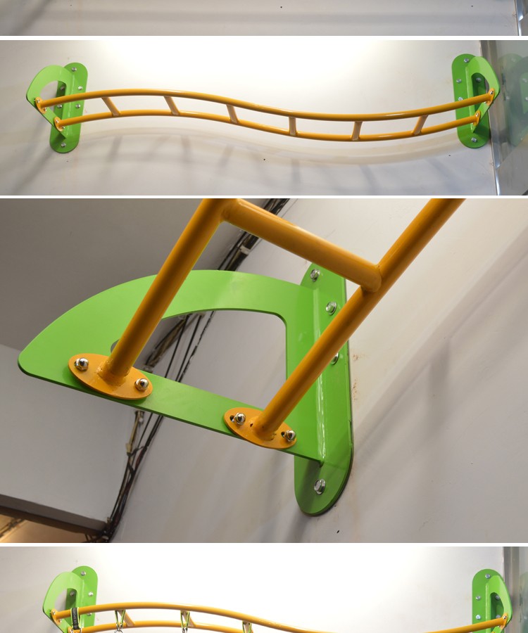 感统攀爬悬吊室内墙体悬挂设备吊缆架壁挂式悬吊铁架家用 木棒握手