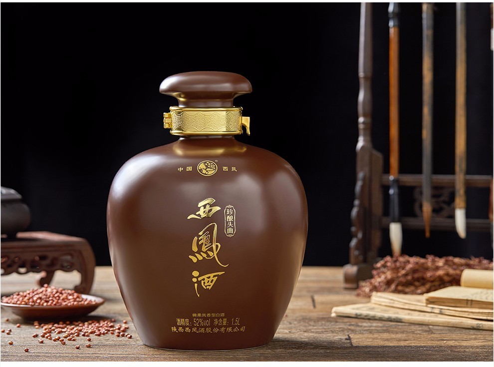 西凤酒珍酿头曲52度绵柔凤香型白酒宴请商务送礼15l大坛西凤摆柜粮食