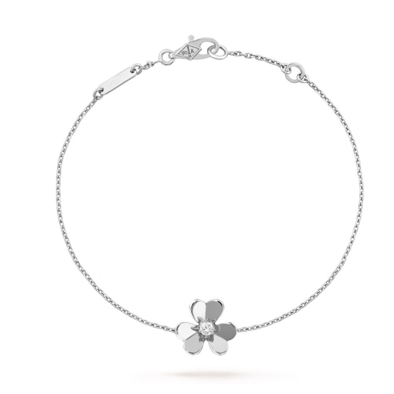 梵克雅宝vcafrivole手镯迷你款式白k金钻石送女朋友预售情人节礼物