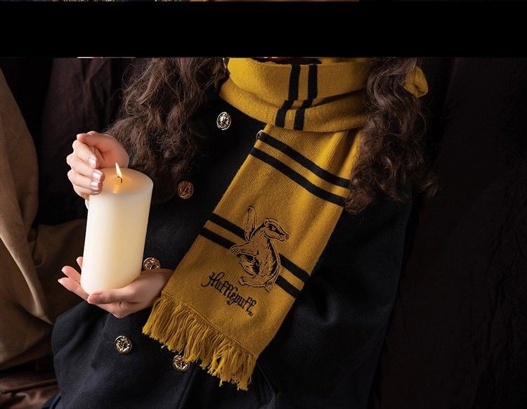 哈利波特周边围巾 新年元旦礼物双层刺绣加厚保暖流苏联名围巾格兰芬