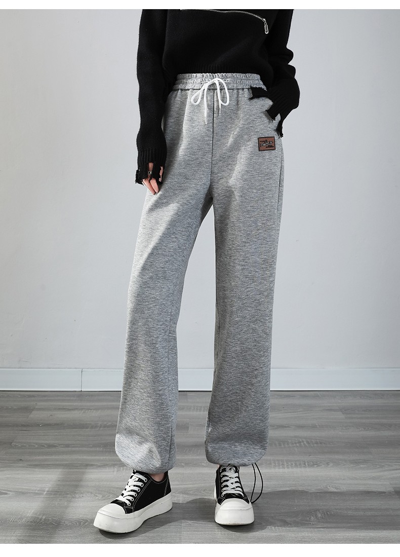 琪羽纯加长运动裤女长裤宽松束脚学生春秋装女生少女裤子高个子175