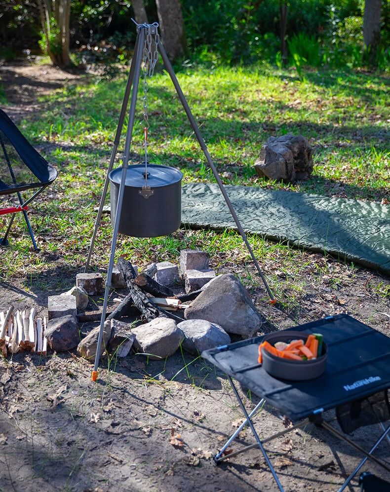 naturehike挪客户外46人野营吊锅大锅团队篝火野炊锅便携野餐锅行军锅