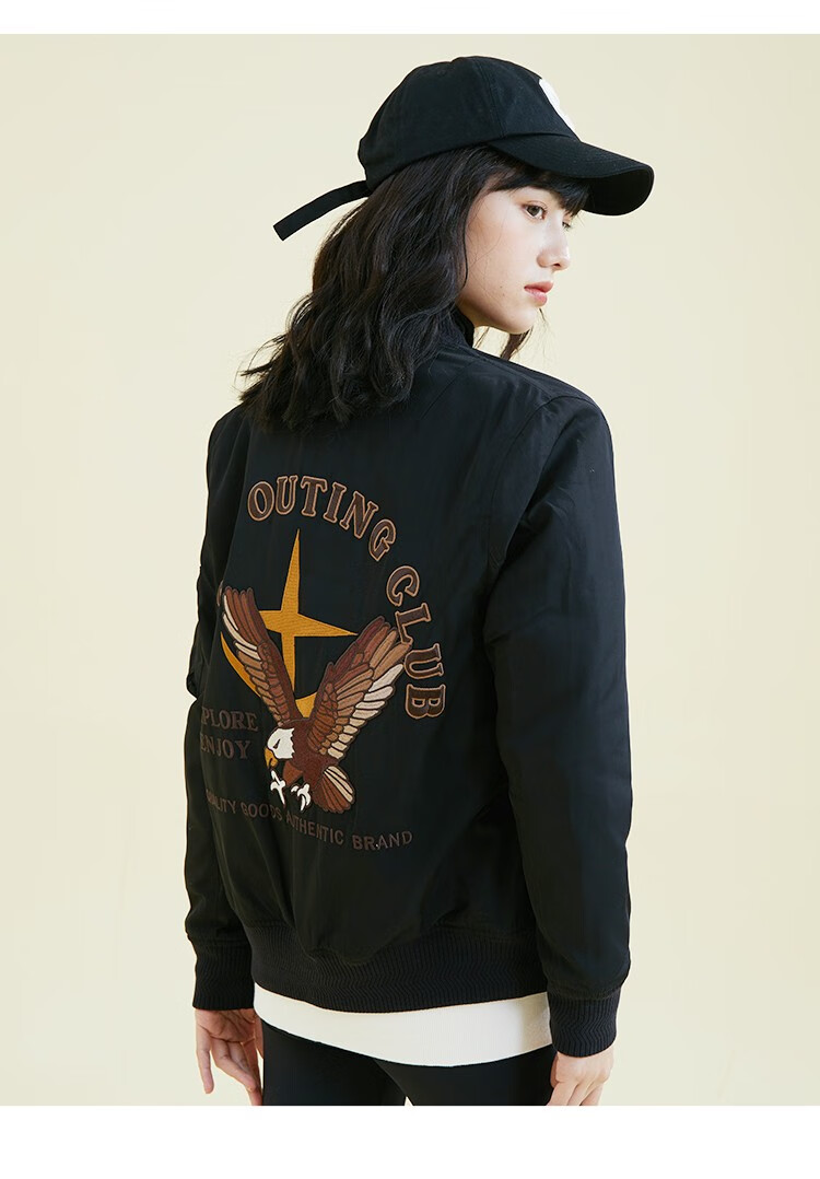 plory衣恋官方集团依恋春季时尚潮流老鹰字母刺绣时尚舒适休闲上衣男