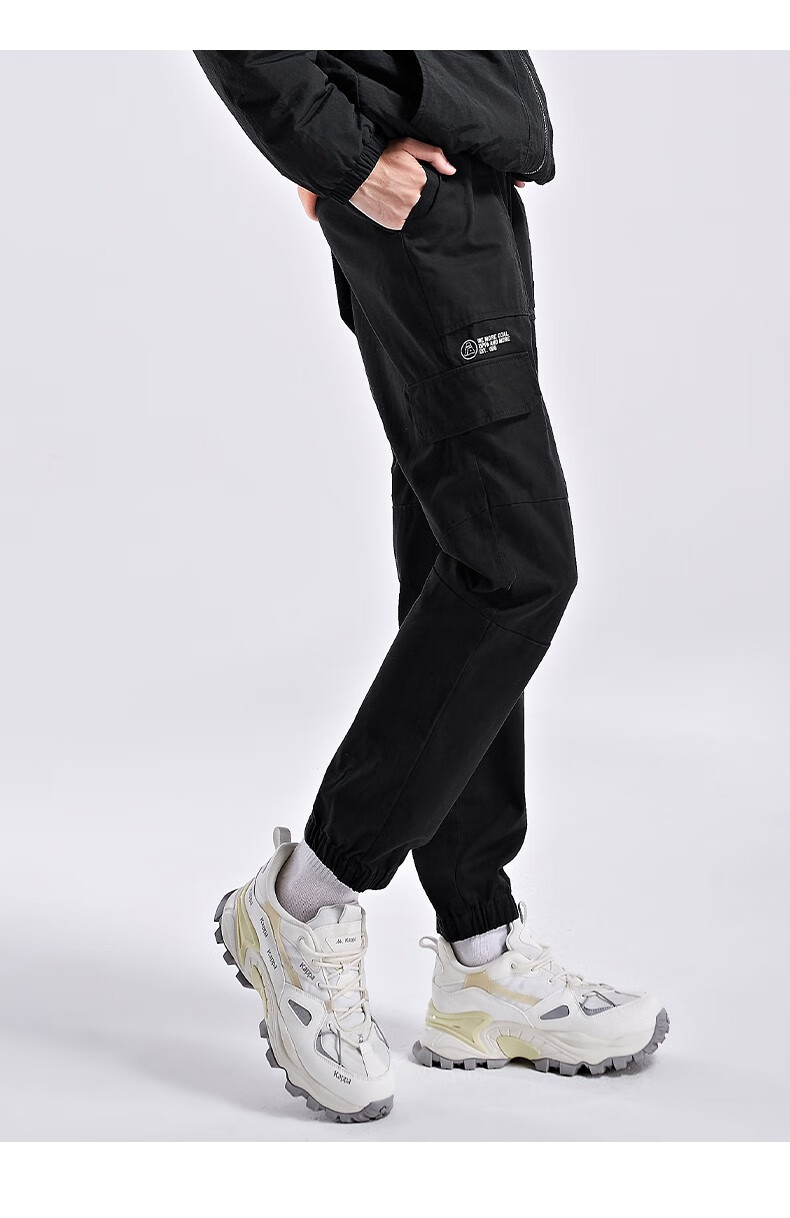 kappa卡帕休闲裤2021新款秋男梭织工装裤运动长裤休闲小脚卫裤k0b52ax