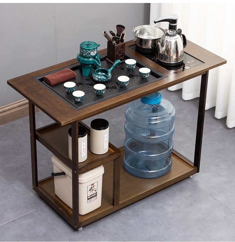 臻尚美移动茶台泡茶桌简约现代茶车客厅小茶几阳台家用烧水茶具套装