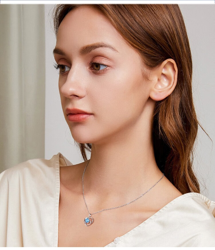 劳拉图奢侈品牌铂金项链女士全心全意吊坠pt950白金链七夕情人节生日