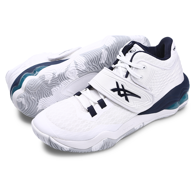 asics亚瑟士篮球鞋invade nova缓震耐磨实战场上球鞋男 白深蓝1061a