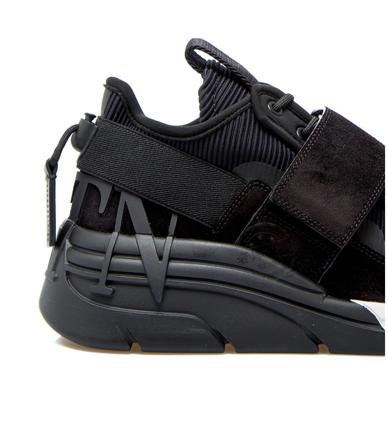 valentino华伦天奴男鞋织物系带运动休闲鞋vy2s0e28chu0no黑色395