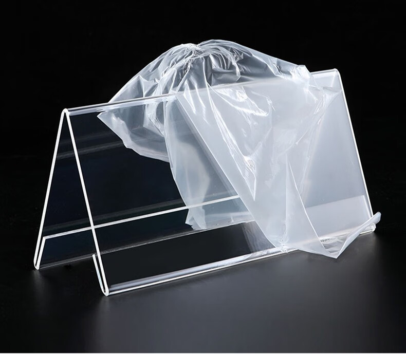 爱展架 亚克力v型桌牌台卡座位牌桌卡立牌三角双面台签展示架透明台牌