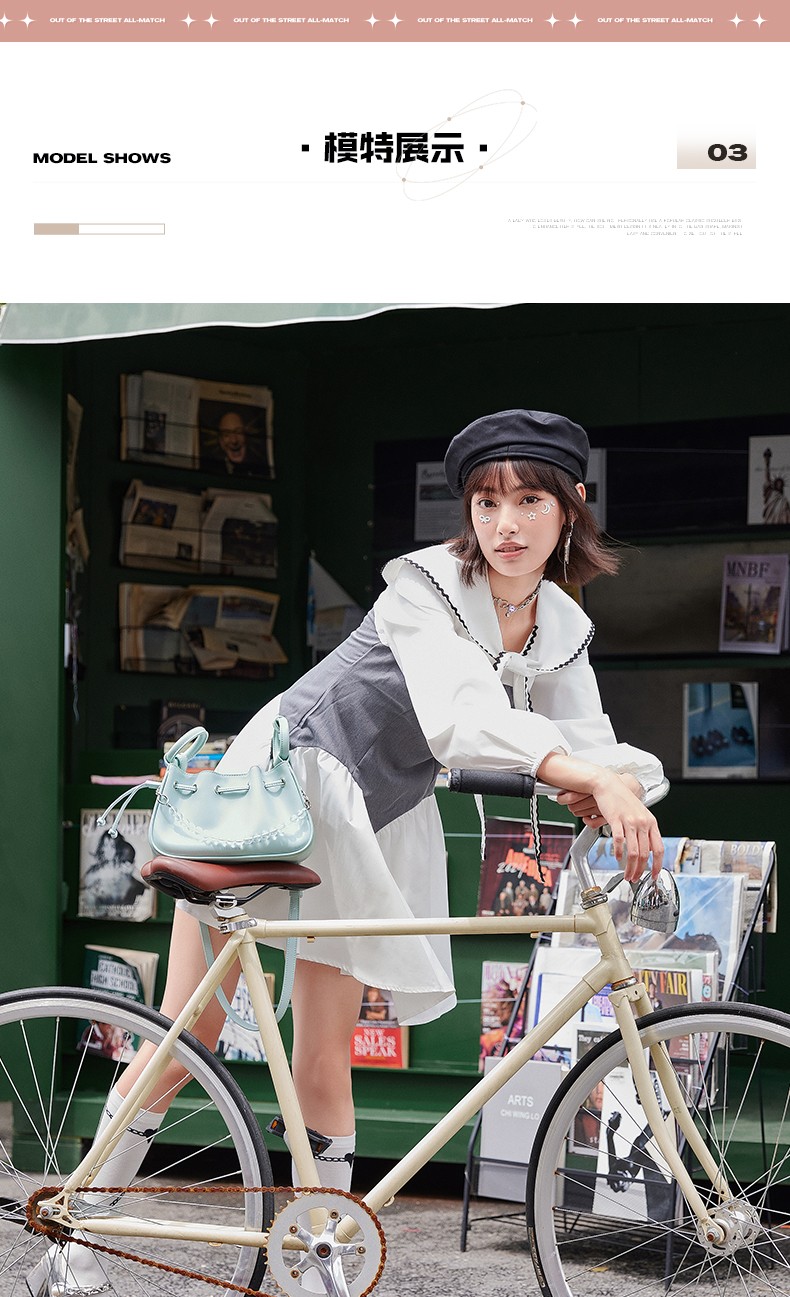 teenmix天美意牛皮斜挎包简约纯色甜美ins学院风礼物手提包包 樱花粉