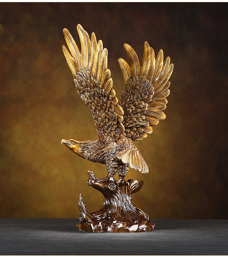 卓正大展宏图铜老鹰摆件雄鹰展翅客厅办公室桌高档装饰乔迁开业送礼品