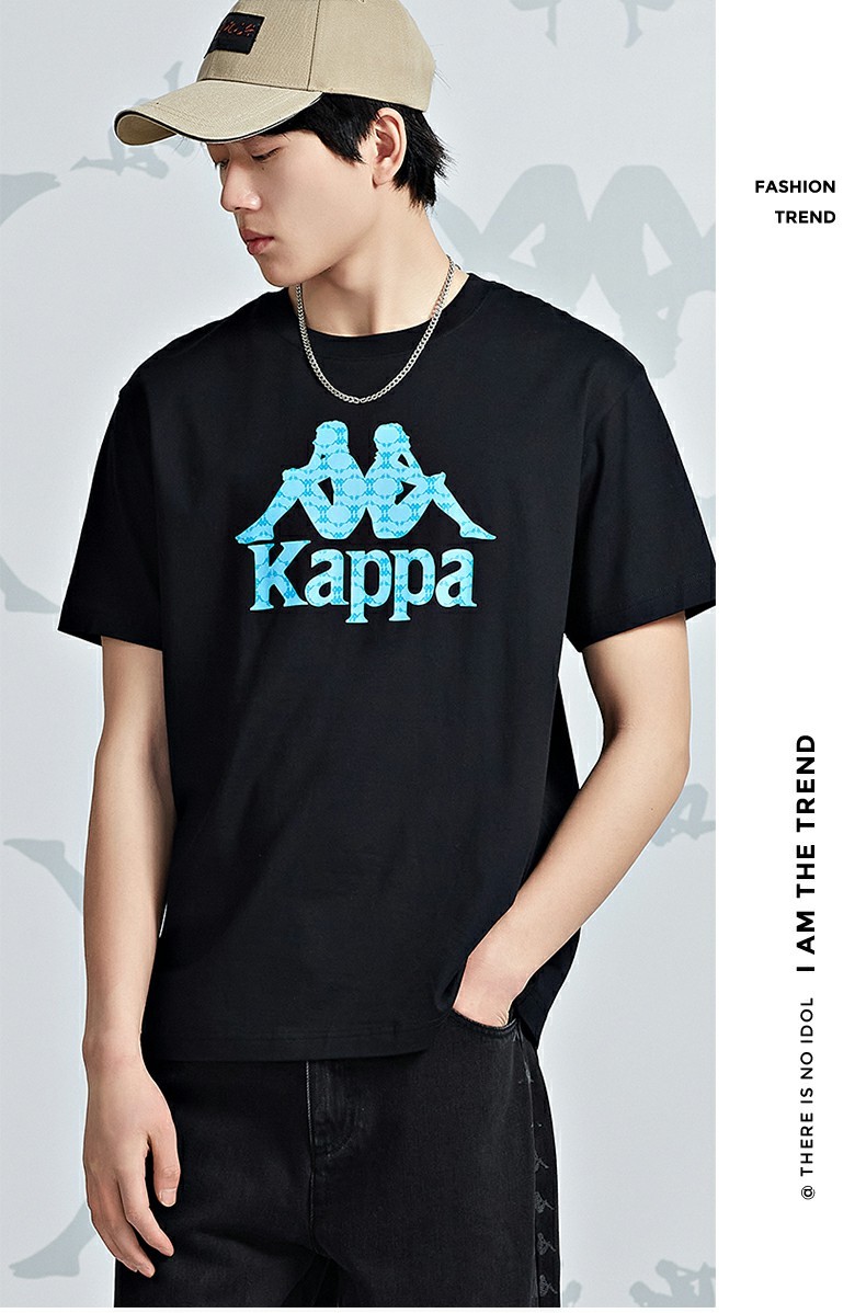 kappa卡帕短袖2022新款春男运动t恤休闲半袖圆领上衣k0c32td36d漂白