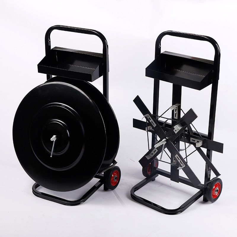 塑钢打包带架子pp打包带可调节盘车塑钢带小推车打包带推车工具车