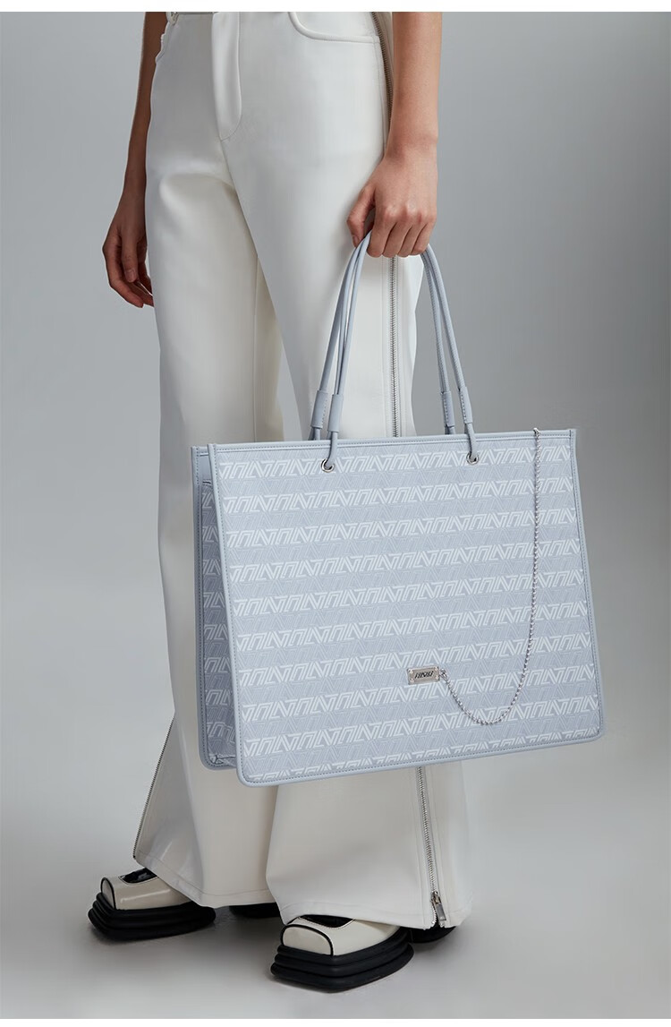 omto托特包女秋冬新款小众大容量单肩包女上课通勤大包电脑手提包灰色