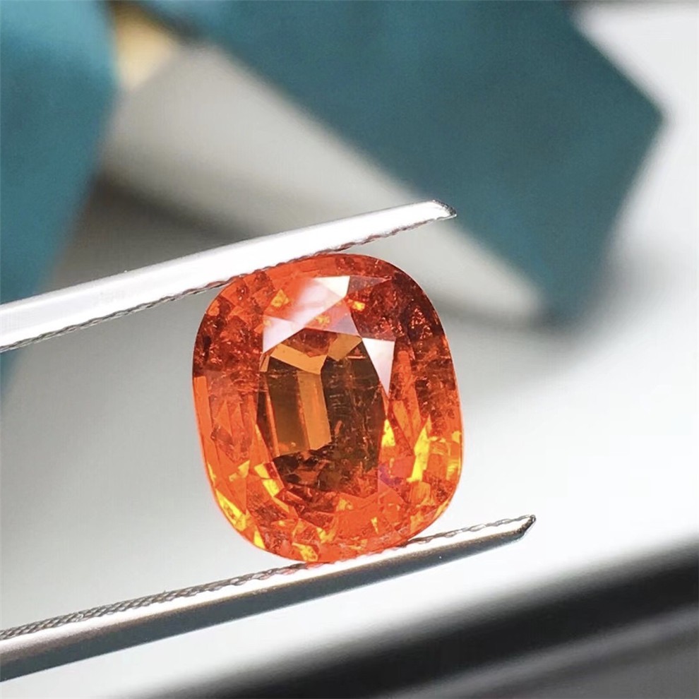 墨辰珠宝天然芬达石榴石裸石彩色宝石18k金代镶嵌裸石504克拉晶体通透