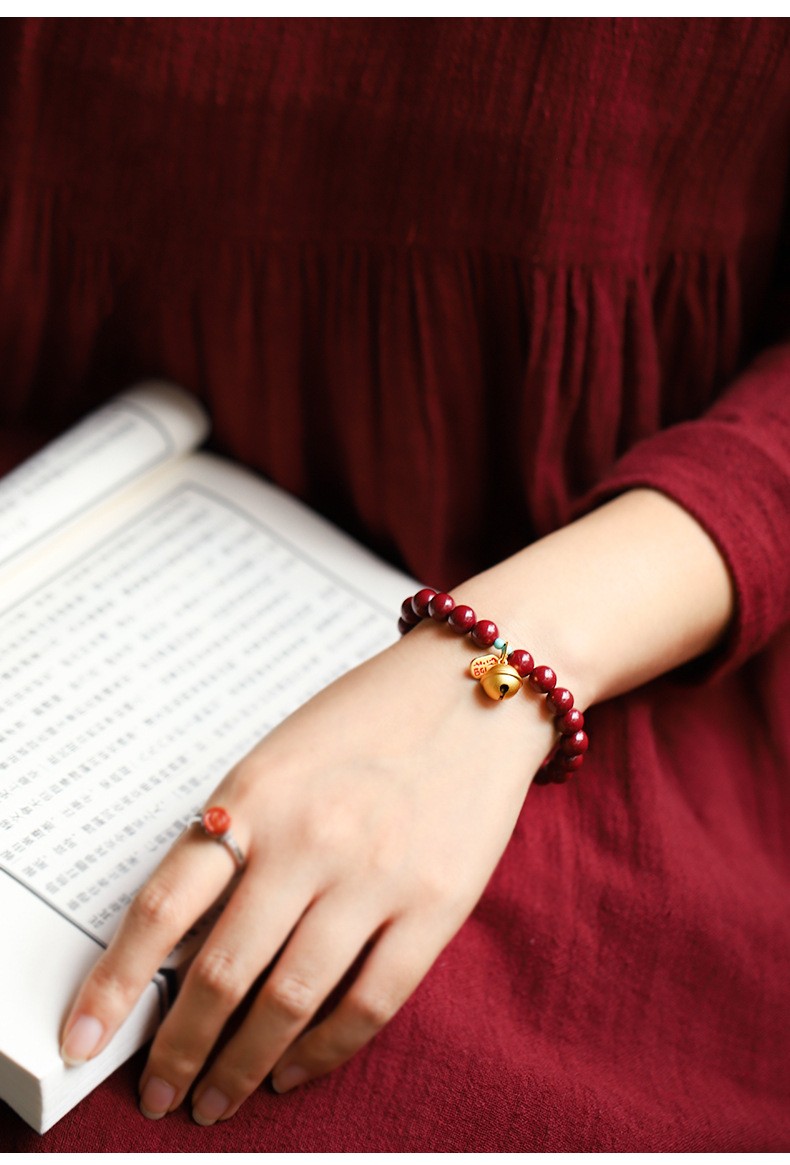 皇家天选紫金砂手串简约饰品女佛珠民族风手链朱砂一件 紫金砂8mm