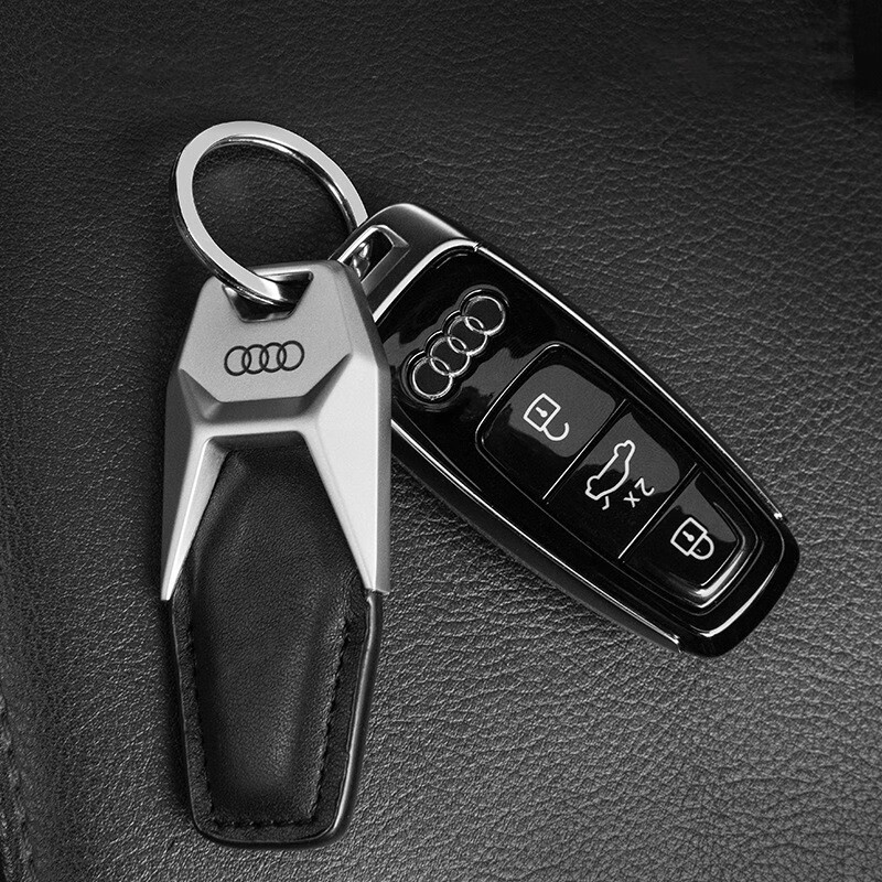标志真皮a4q5la6a4l钥匙扣男高档个性装饰汽车挂件a8钥匙扣钥匙链a3