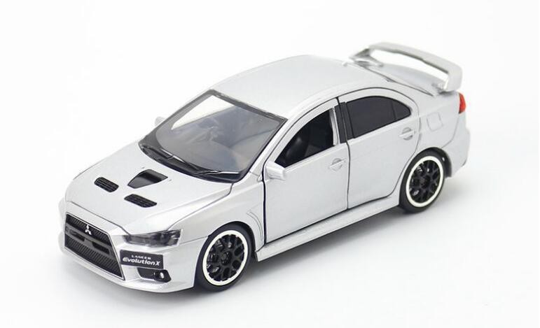 jk仿真132三菱蓝瑟evo合金车模6开门声音灯光回力玩具车模型红色
