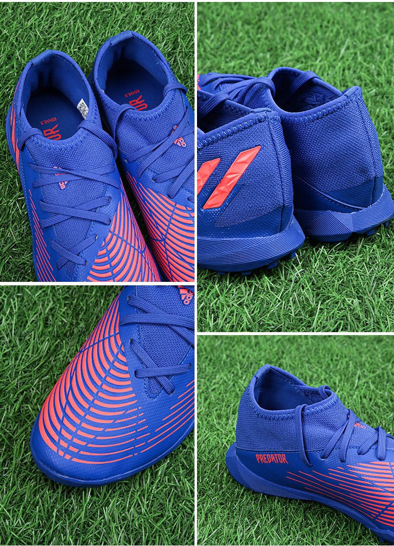 足球鞋predatoredge3tf碎钉人造草比赛训练青少年球鞋蓝色gx2640355码