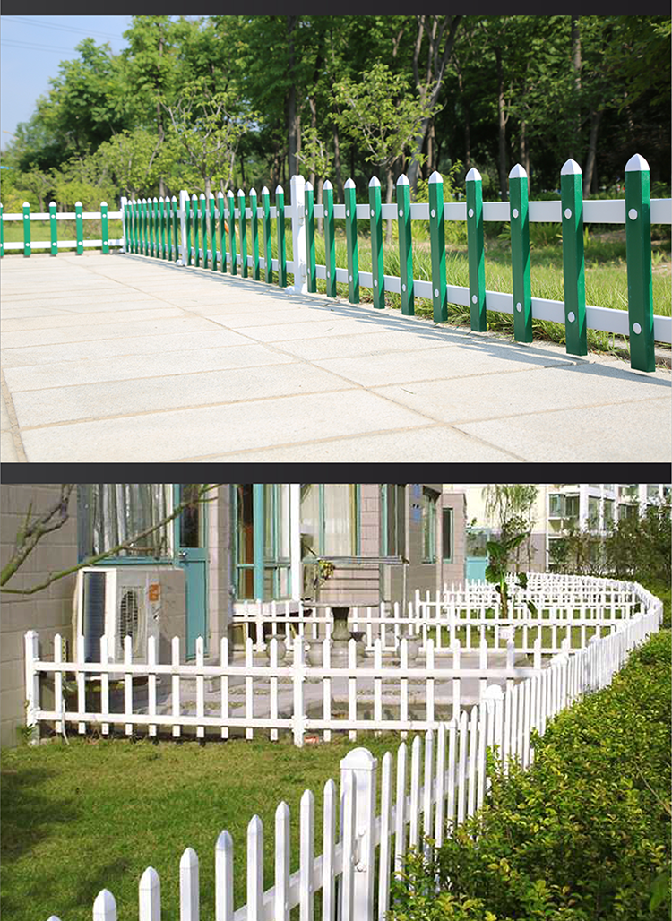 pvc草坪护栏花池围栏绿化带栅栏白色菜园小篱笆花园塑钢隔离栏杆白色
