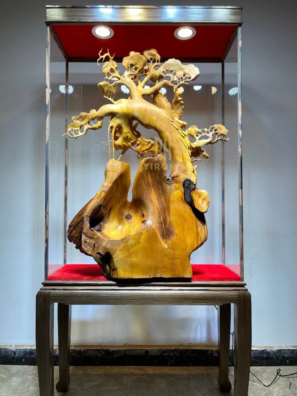 易蓉松鹤延年崖柏根雕摆件工艺品祝寿礼品中式客厅玄关实木雕刻落地大